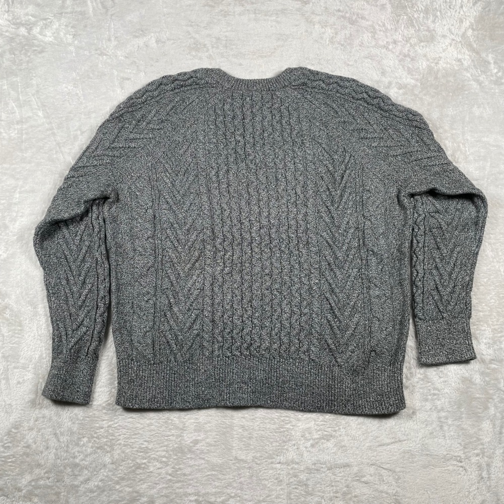GAP Women Cable Knit Sweater Crew Neck Long Sleeve Gray XL - Picture 2 of 6